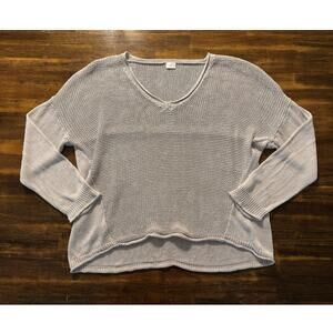 Poetry Women’s 18 Top 100% Linen Knit Sweater Pullover V Neck Lagenlook
